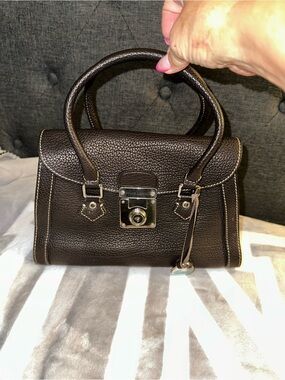 Dooney and Bourke Leather Top-Handle Satchel in Black
